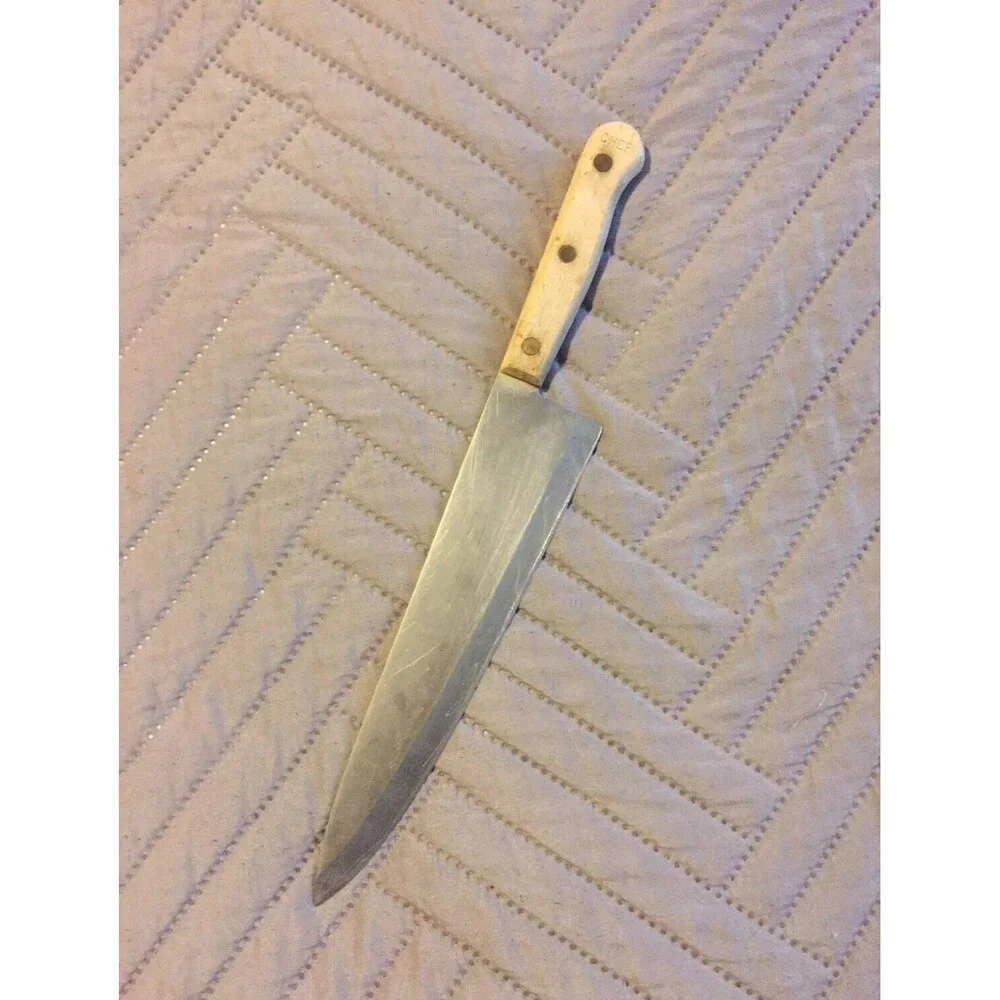 Old Homestead Cutlery🔪STAINLESS STEEL FULL TANG CHEFS KNIFE Heavy Japan VTG
